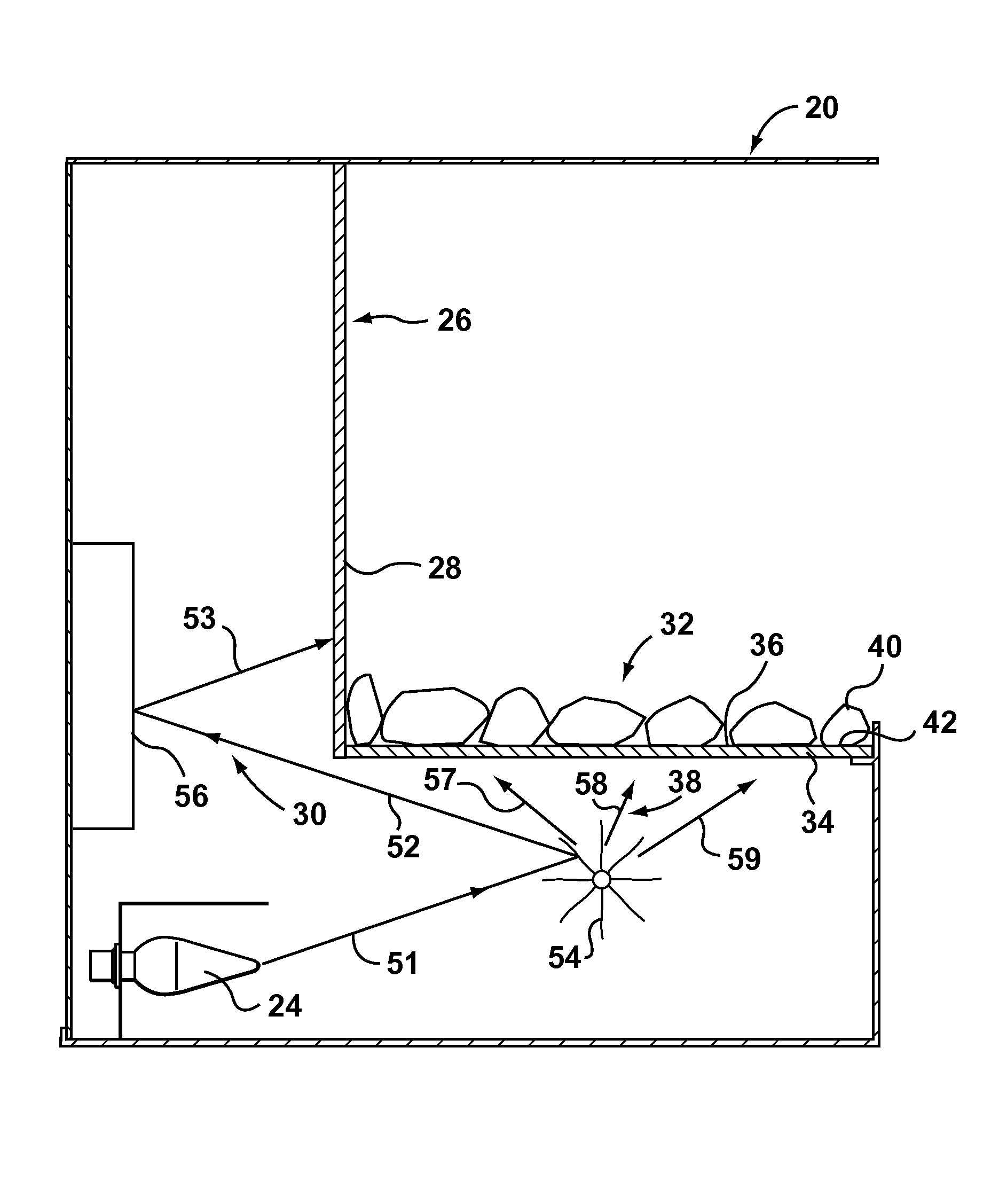 Flame simulating assembly