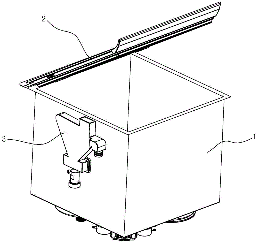 Ventilated condensing device of water tank type cleaning machine