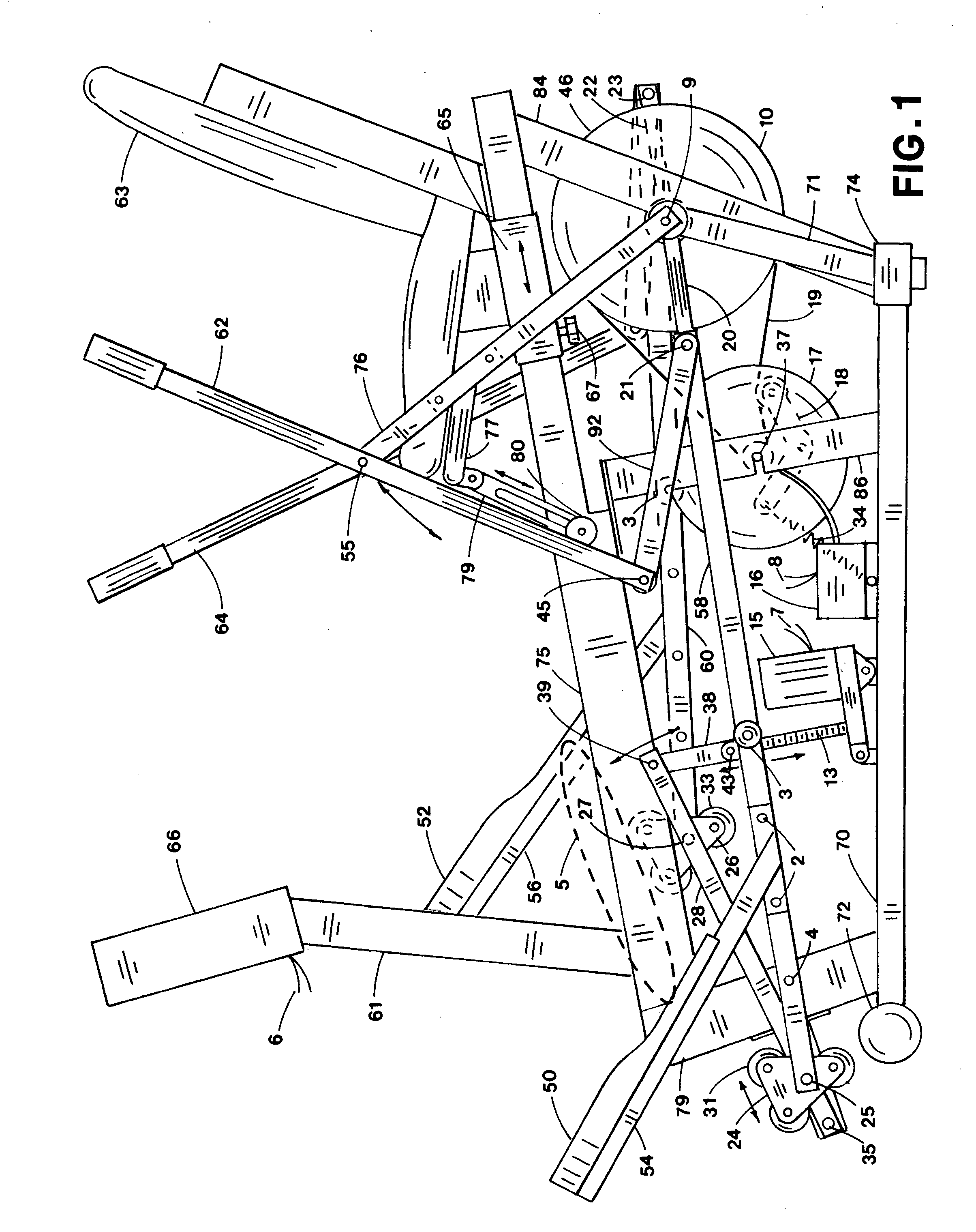 Recumbent elliptical exercise apparatus