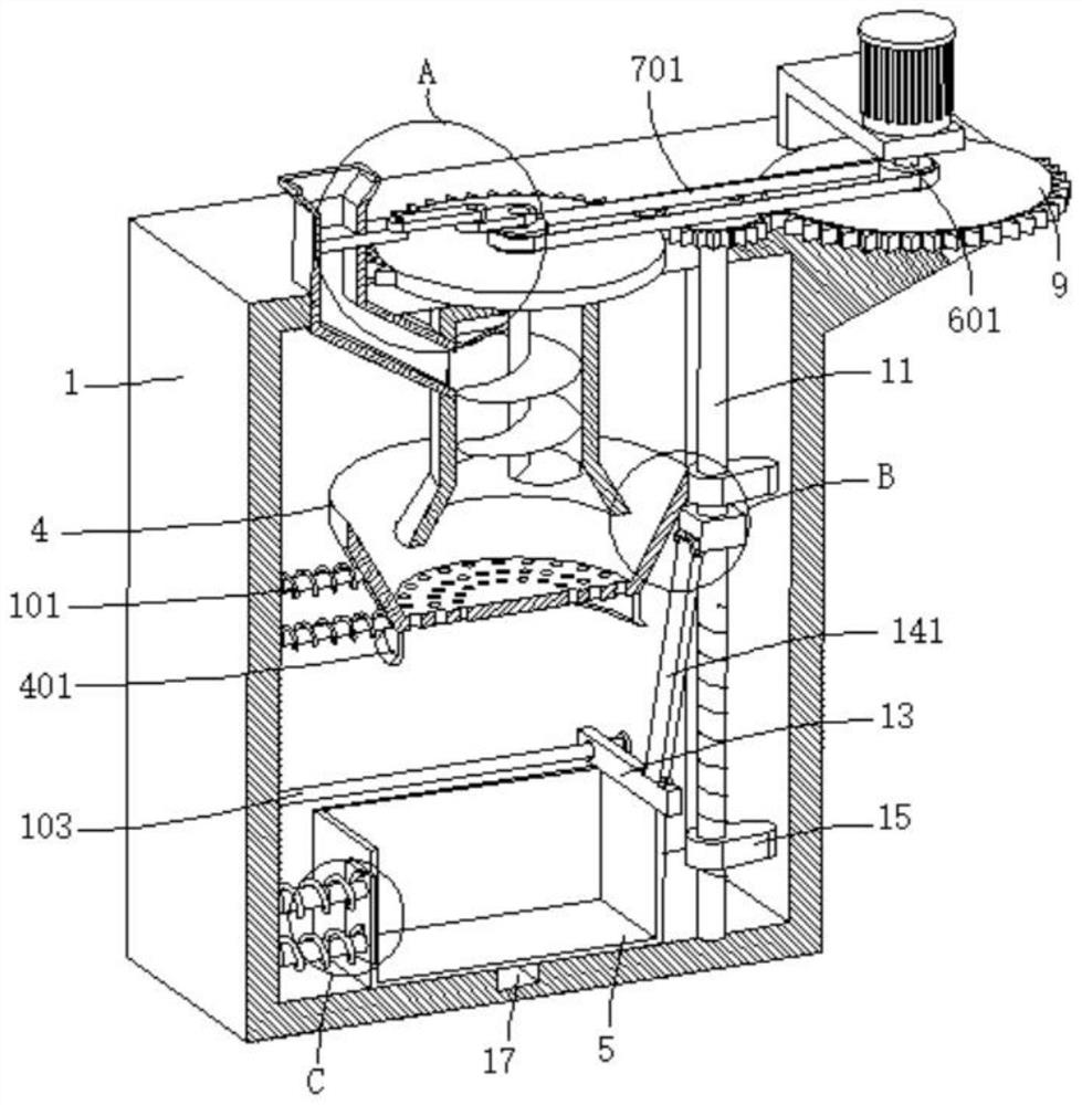 A device for processing dried flowers and hay