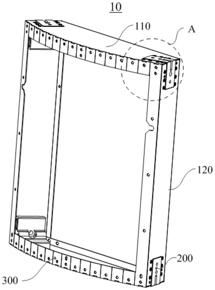 Arc-shaped screen frame and LED arc-shaped screen