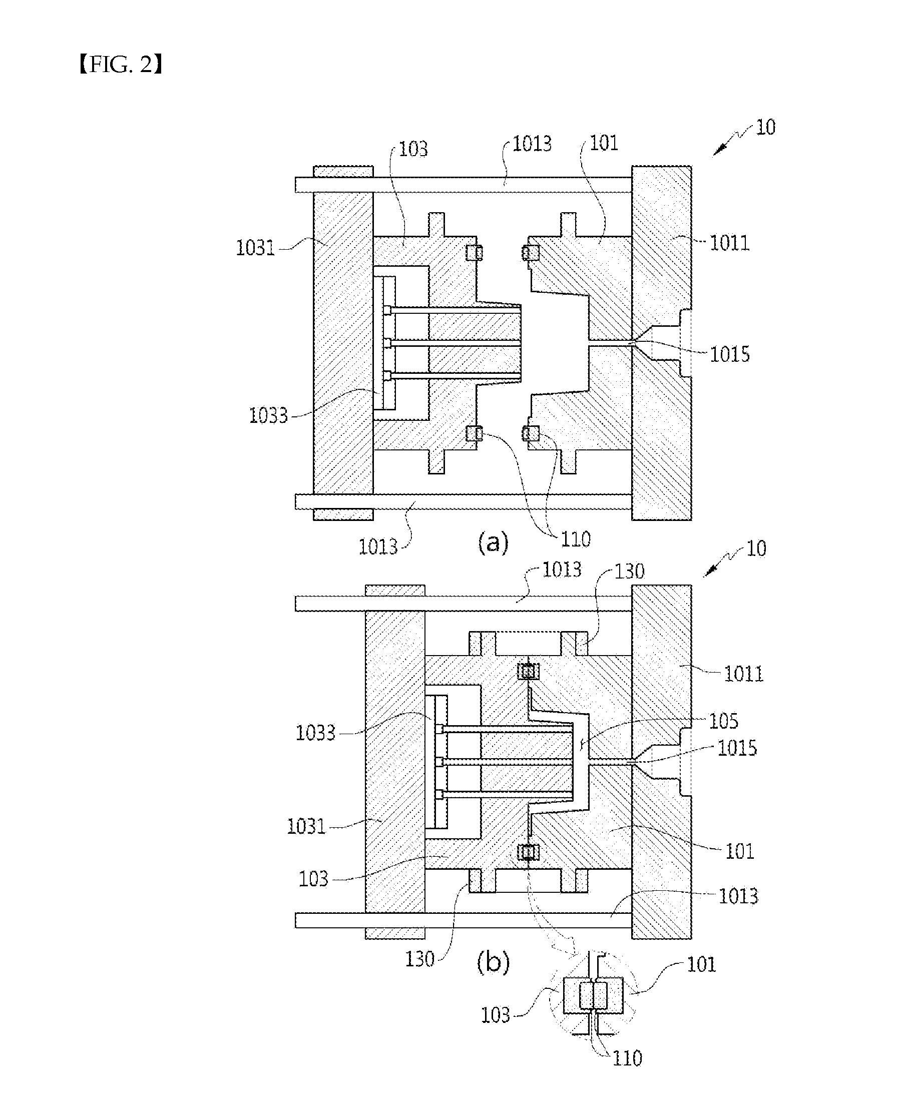 Vacuum injection molding device and injection molding method using same