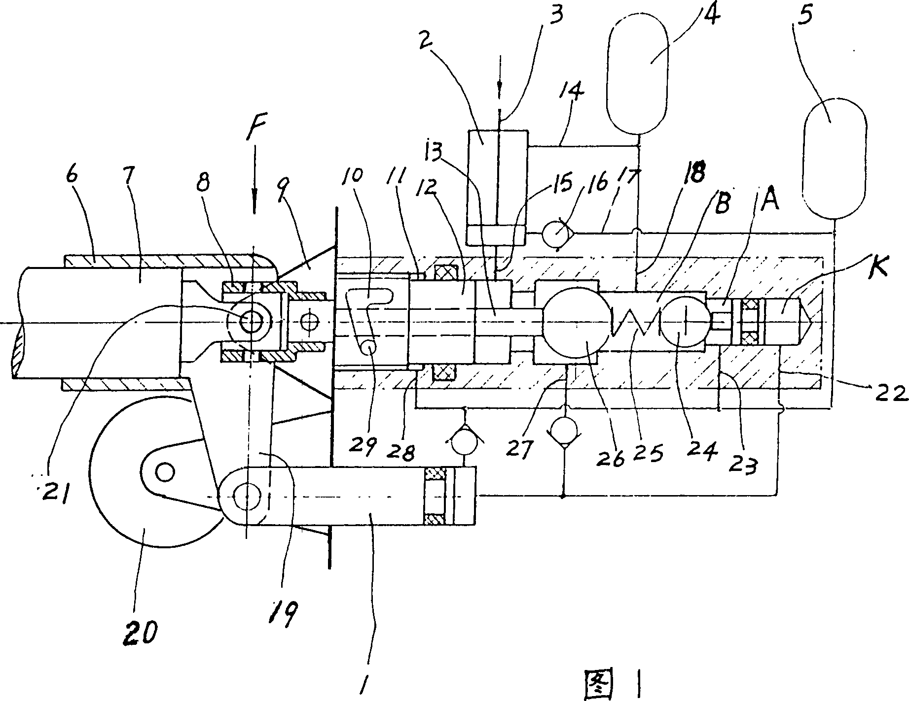 Reduplicative positioning hydraulic machine control device