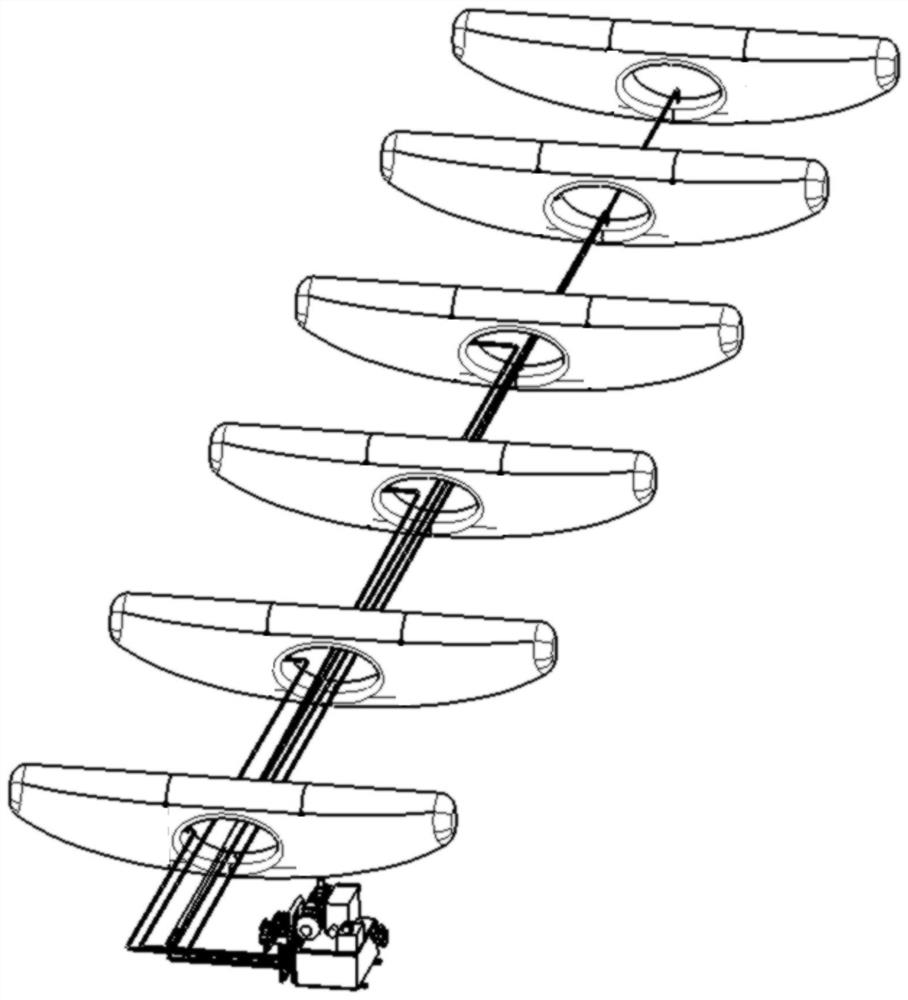 Ultra-long aircraft floor mounting device and mounting method