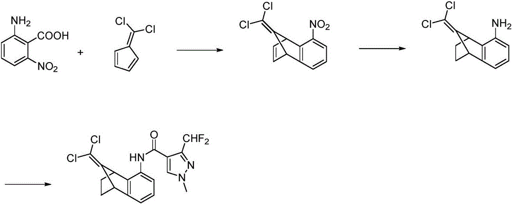 Intermediate of benzovindiflupyr and preparation method and application thereof