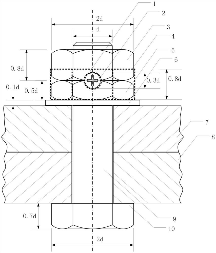 Mortise and tenon structure anti-loosening nut assembly with tenon screw