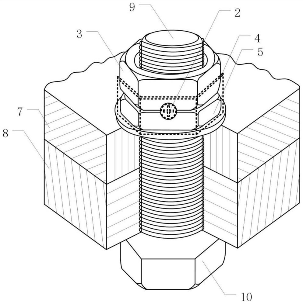 Mortise and tenon structure anti-loosening nut assembly with tenon screw