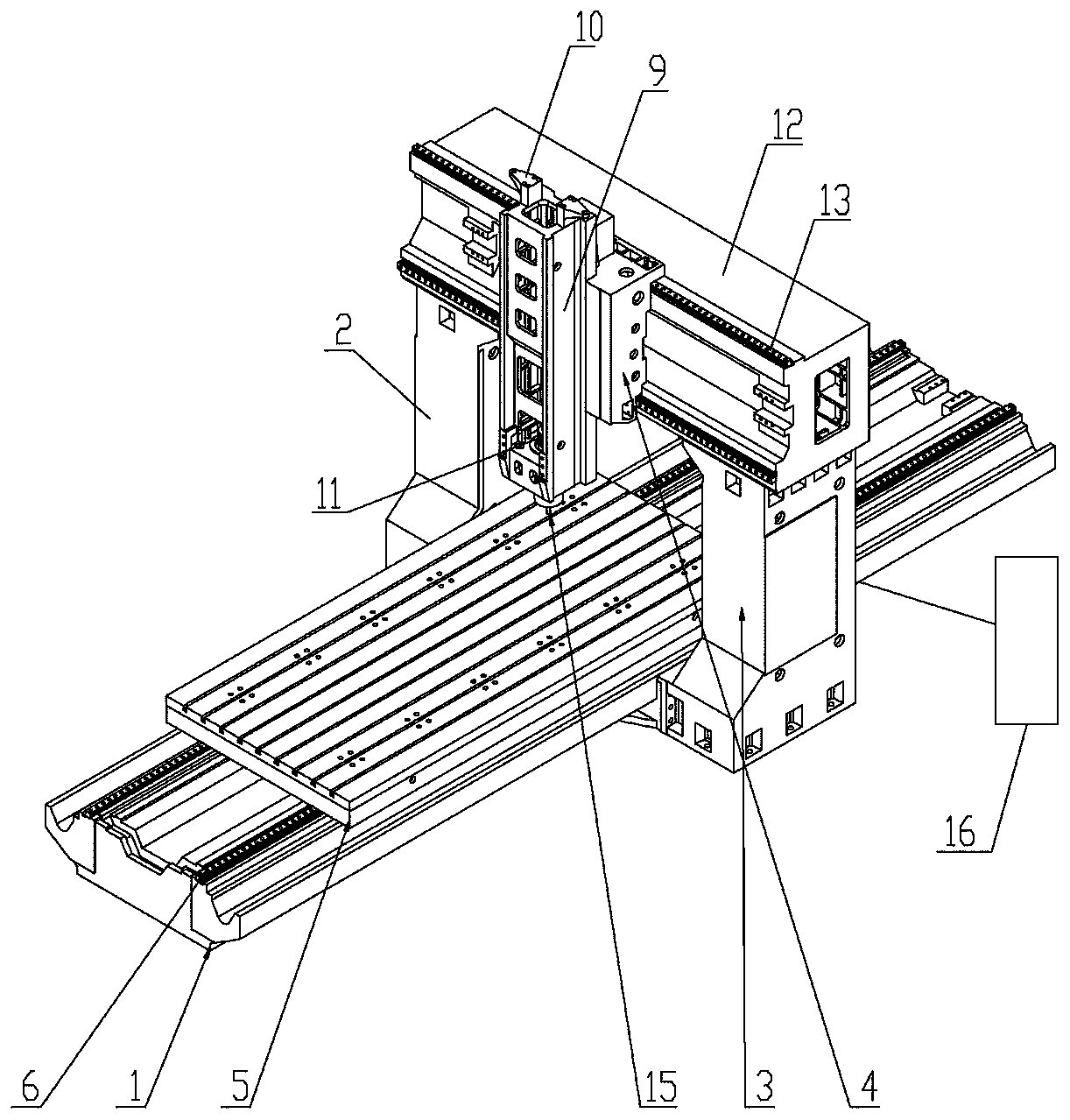 Method for correcting perpendicularity between Y axis sliding saddle and X axis workbench of large numerical control gantry machining center