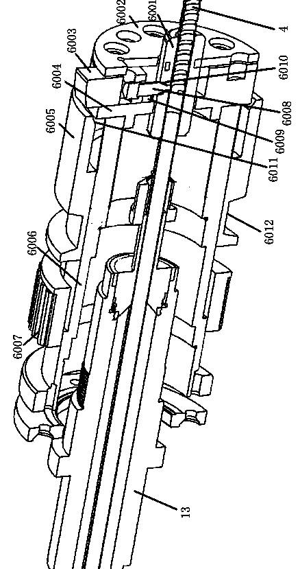 Machine head component of tubing thread forming machine