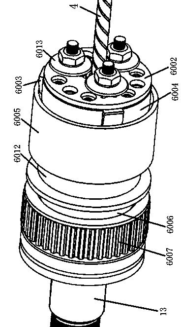 Machine head component of tubing thread forming machine