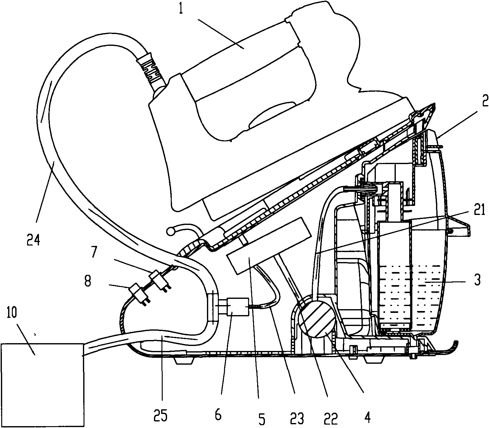 Steam station capable of removing calcium scale