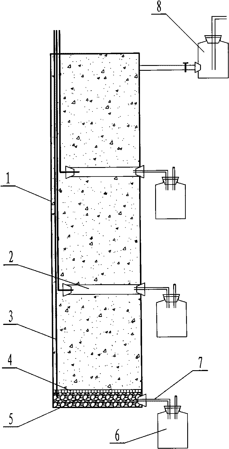 Earth-pillar percolation simulating device