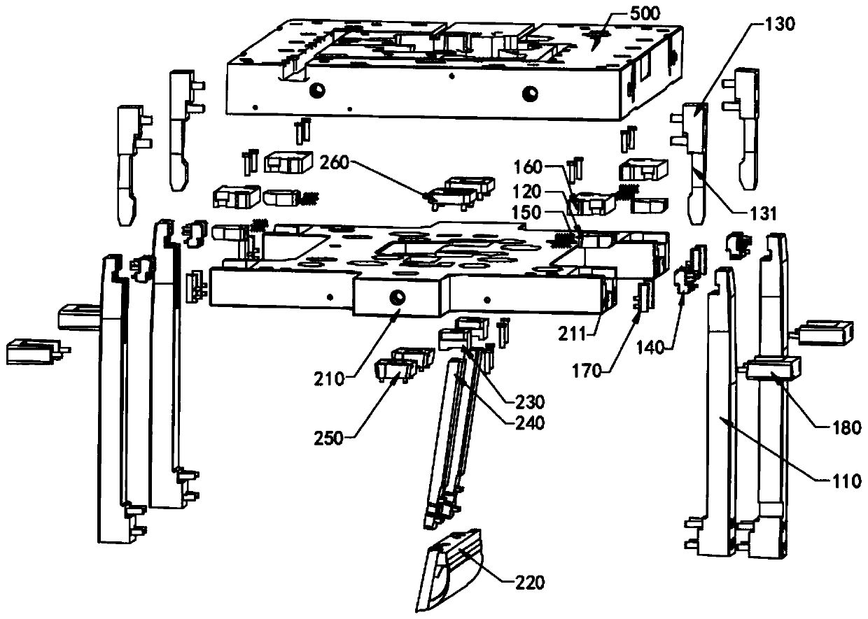 Nylon latch lock and inclined top combined core pulling mechanism