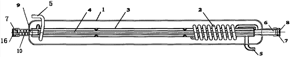 Carbon dioxide laser tube with new structure and vacuum flange modules