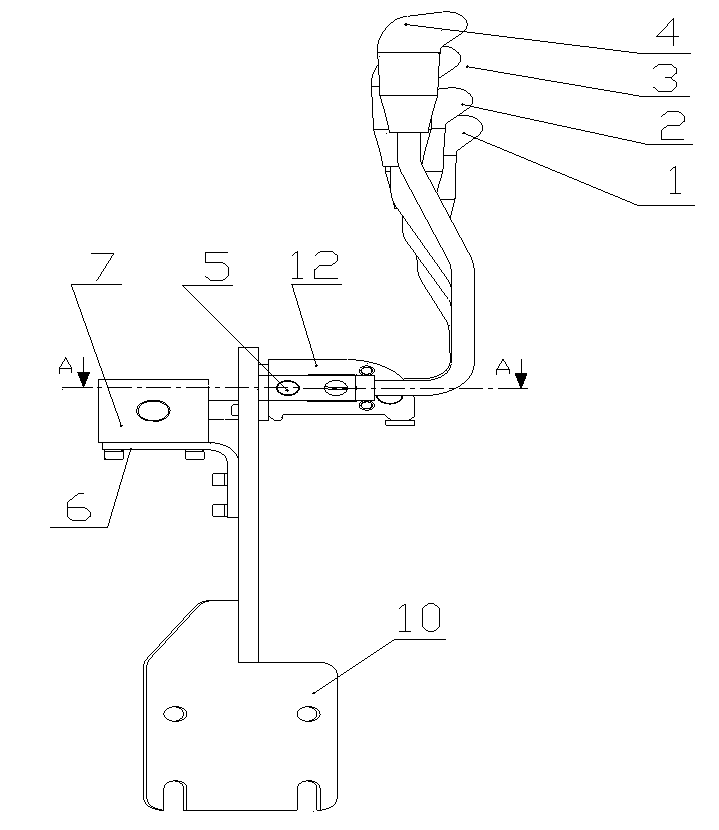 Forklift multi-way valve operating mechanism with safety protecting function