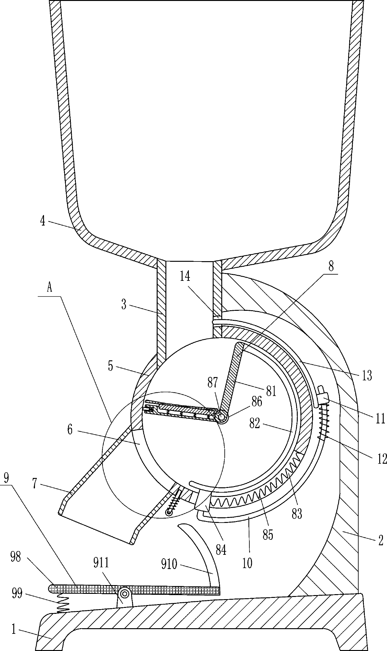 Intermittent discharging device