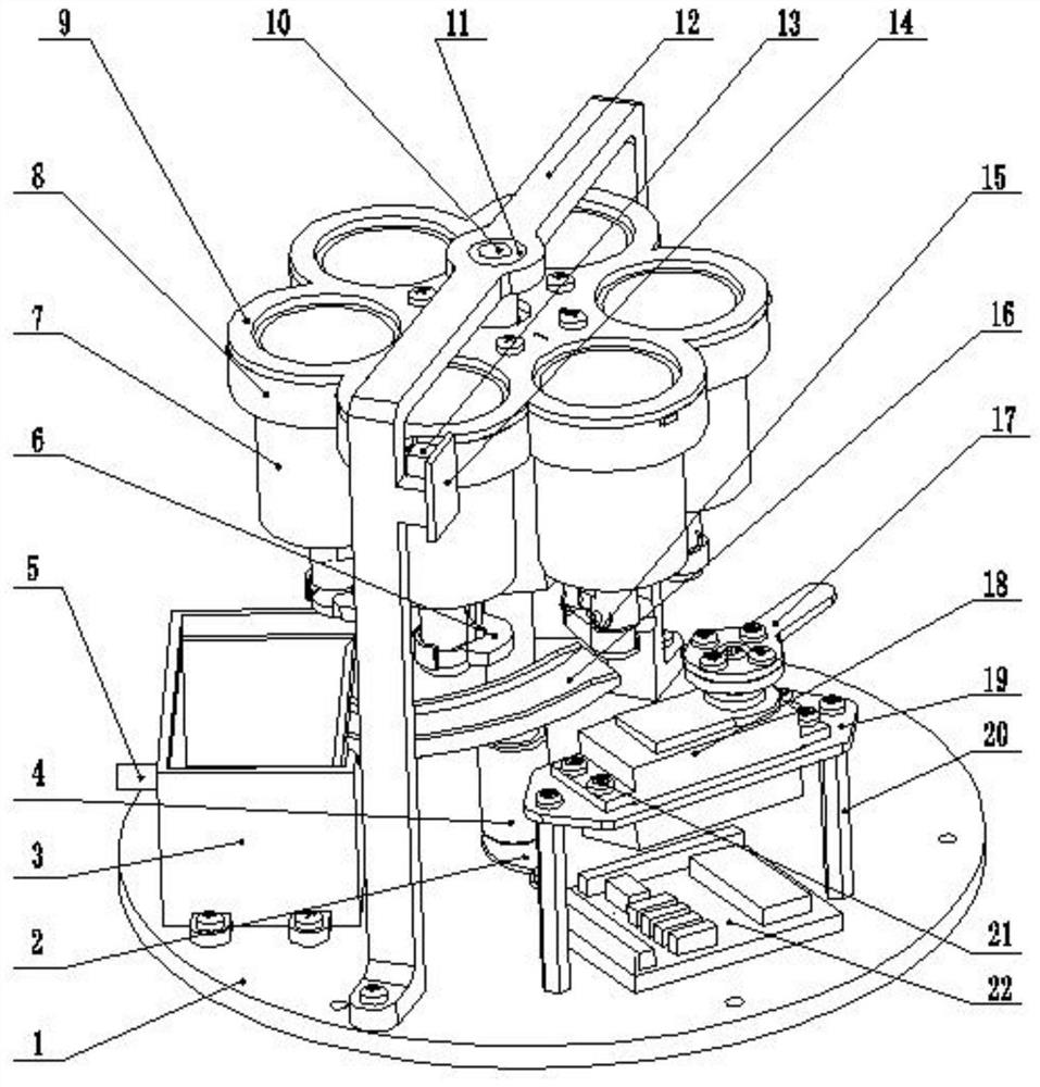 Rotary pinpoint medicine preparing intelligent kit and medicine preparing method thereof