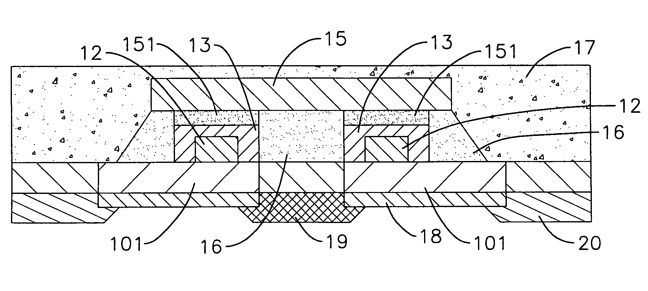 Packaging method for an electronic element