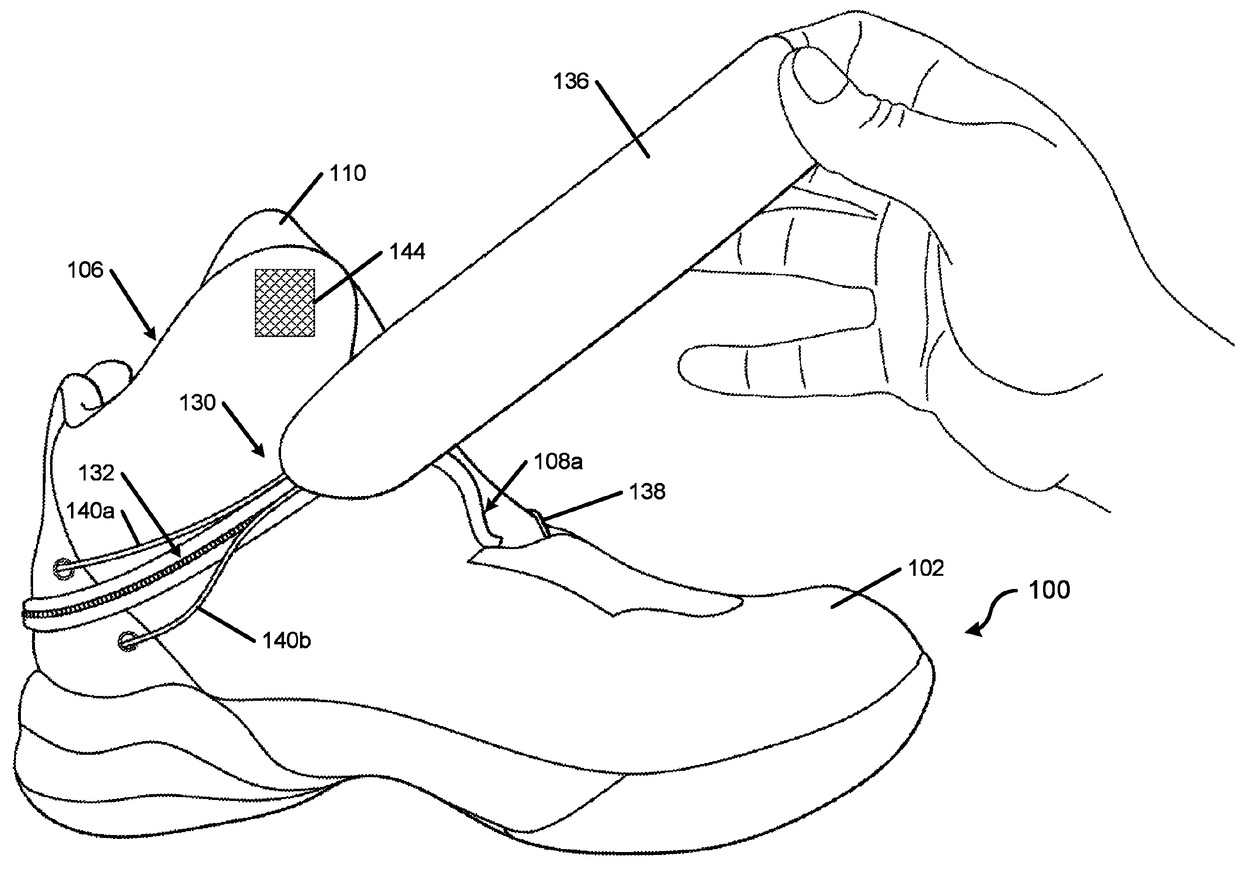 Easy access articles of footwear