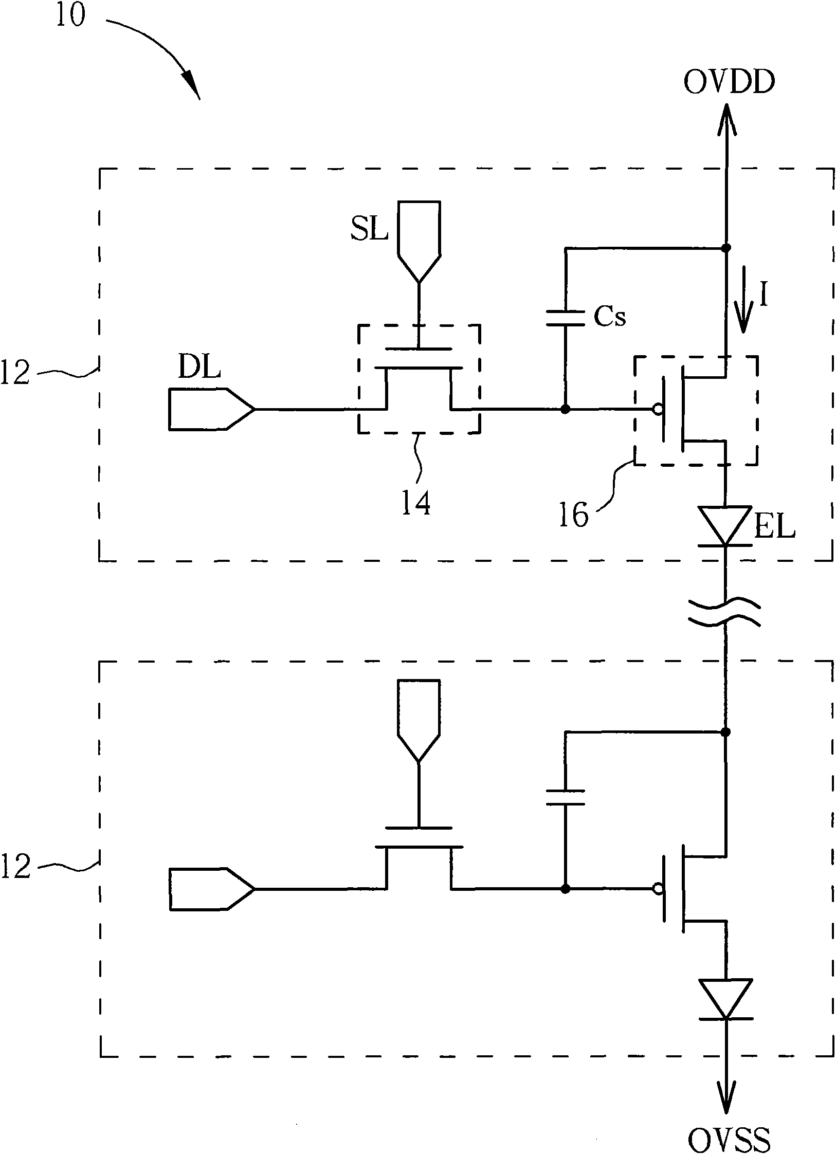 Electroluminescent display panel and pixel structure thereof