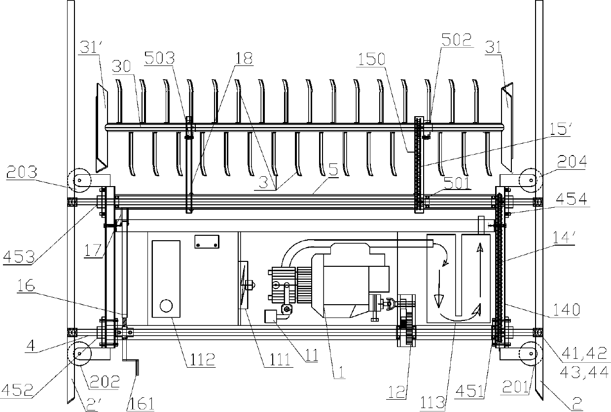 Automatic livestock manure rake turnover machine