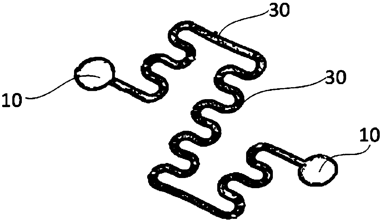 Flexible lead, preparation method of flexible electronic device and flexible wireless energy supply device