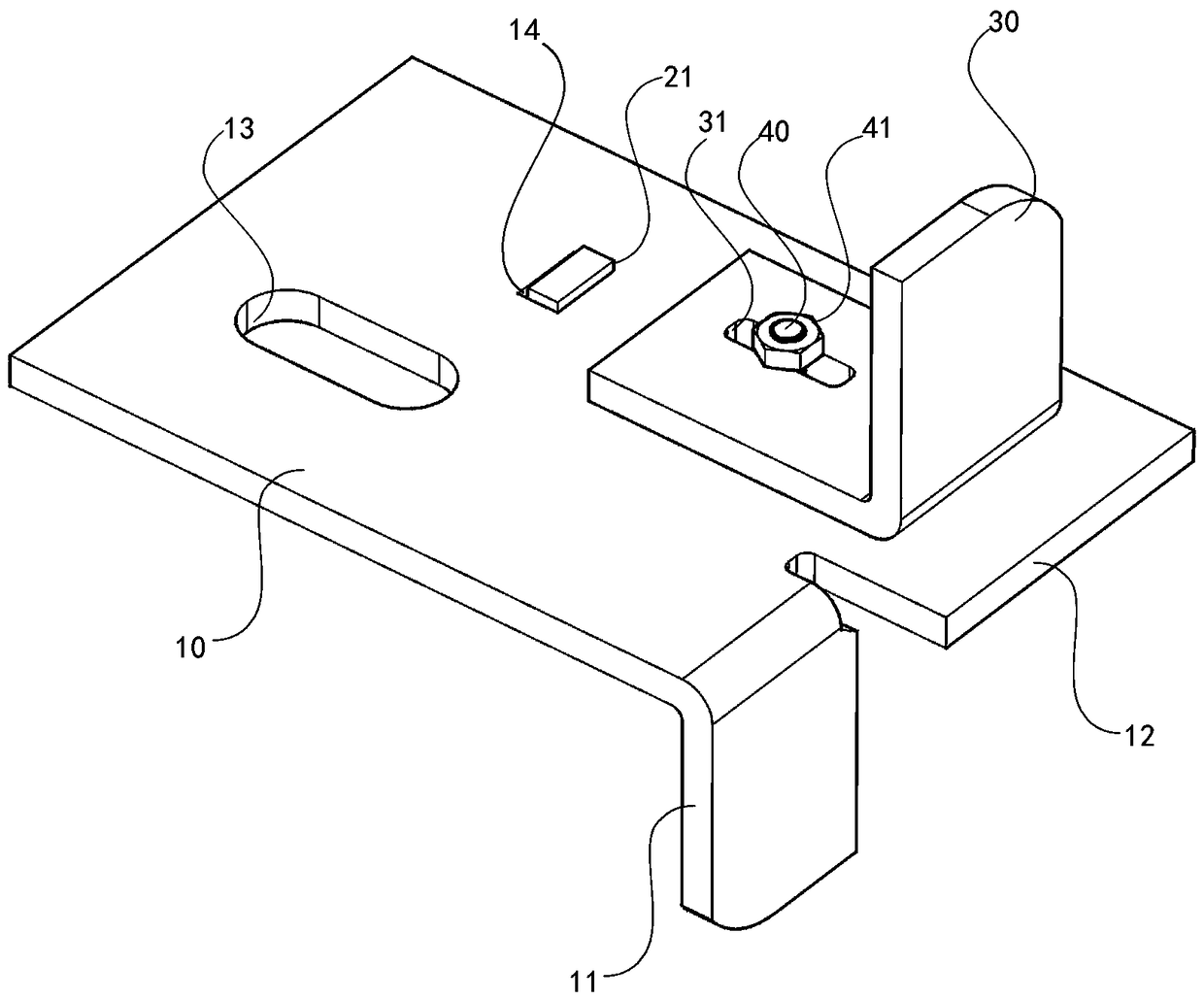 Adjustable hanger suitable for hanging panels with different thicknesses in up-down direction