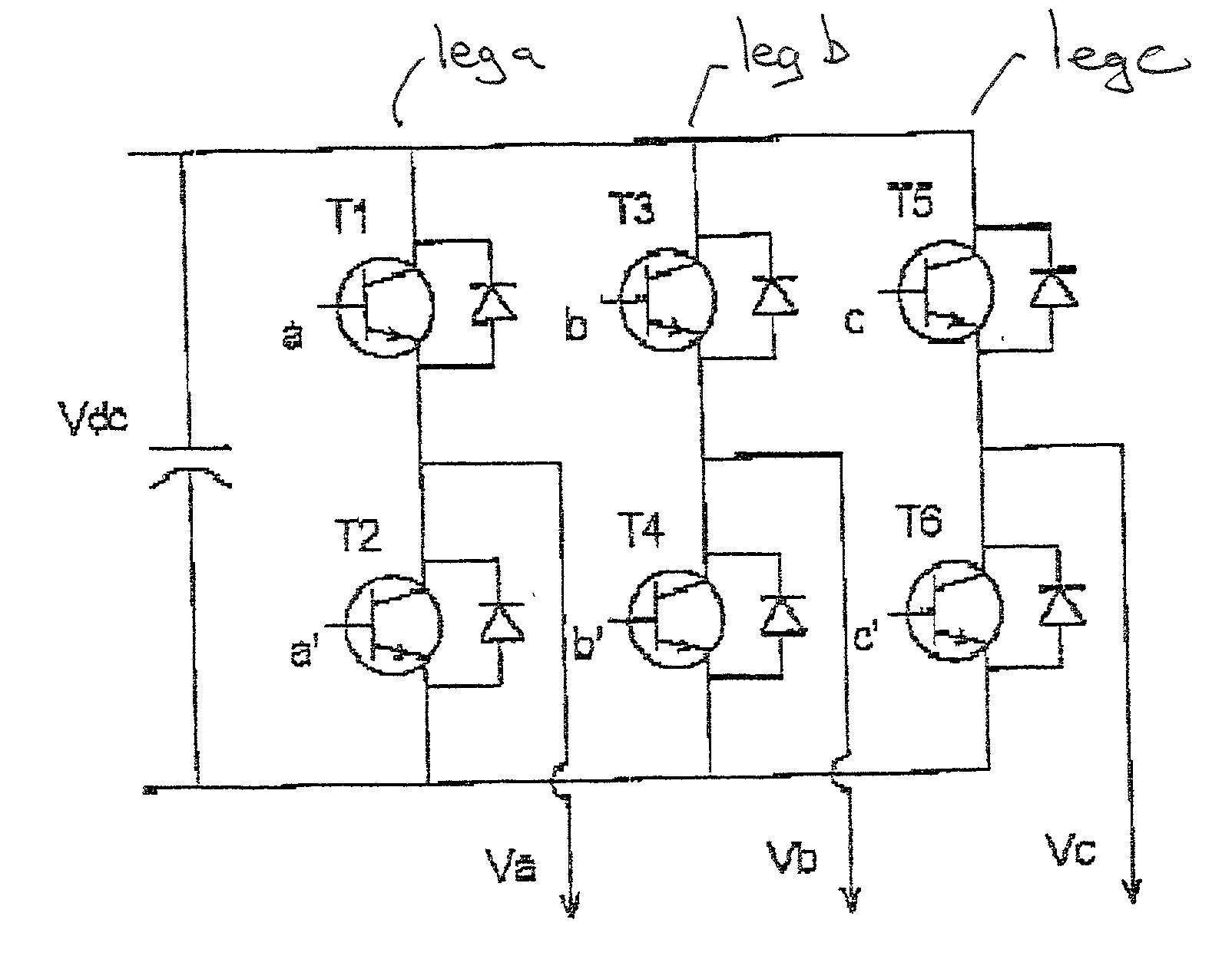 Distribution of space-vector PWM conduction losses