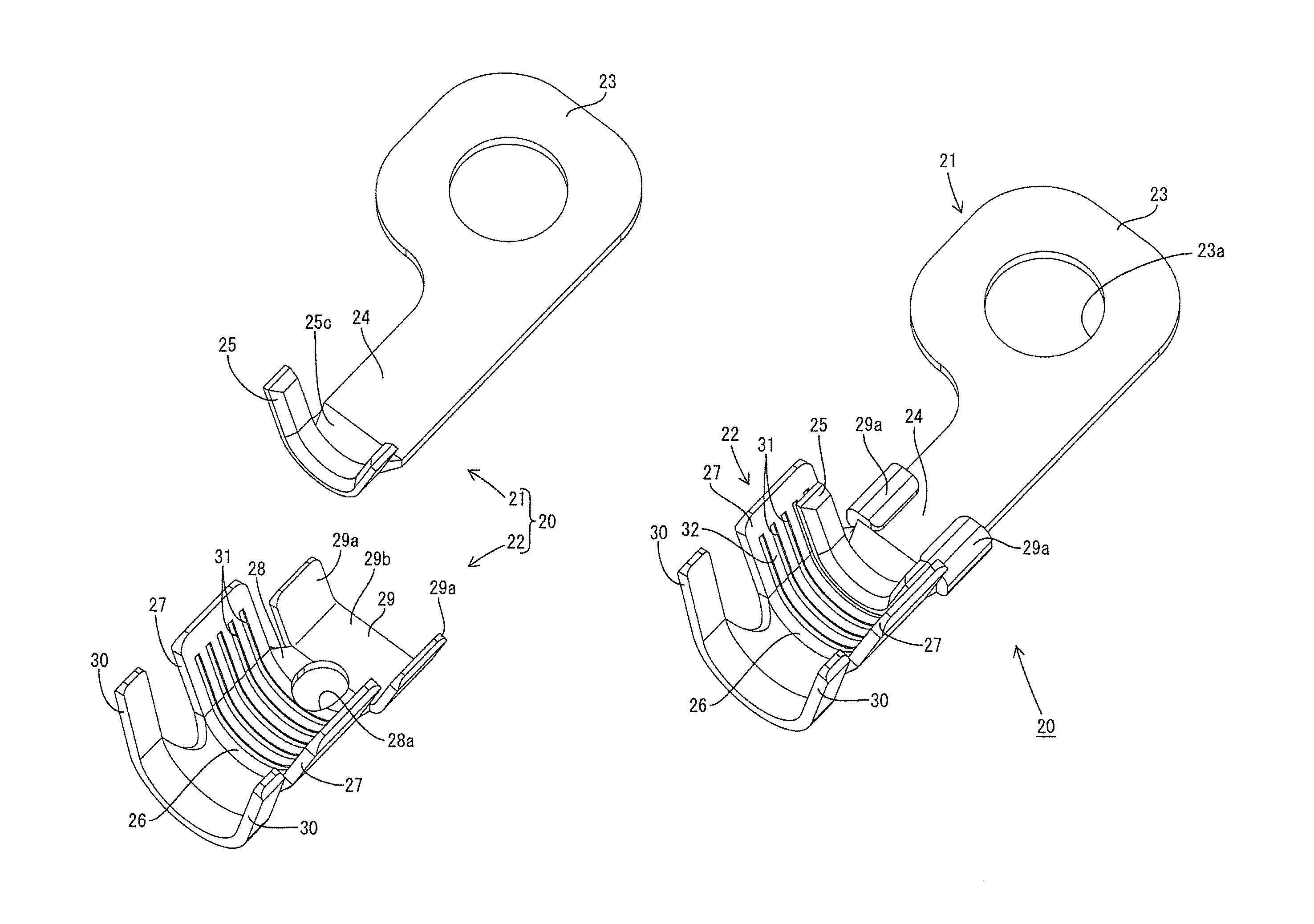 Terminal and terminal-provided wire