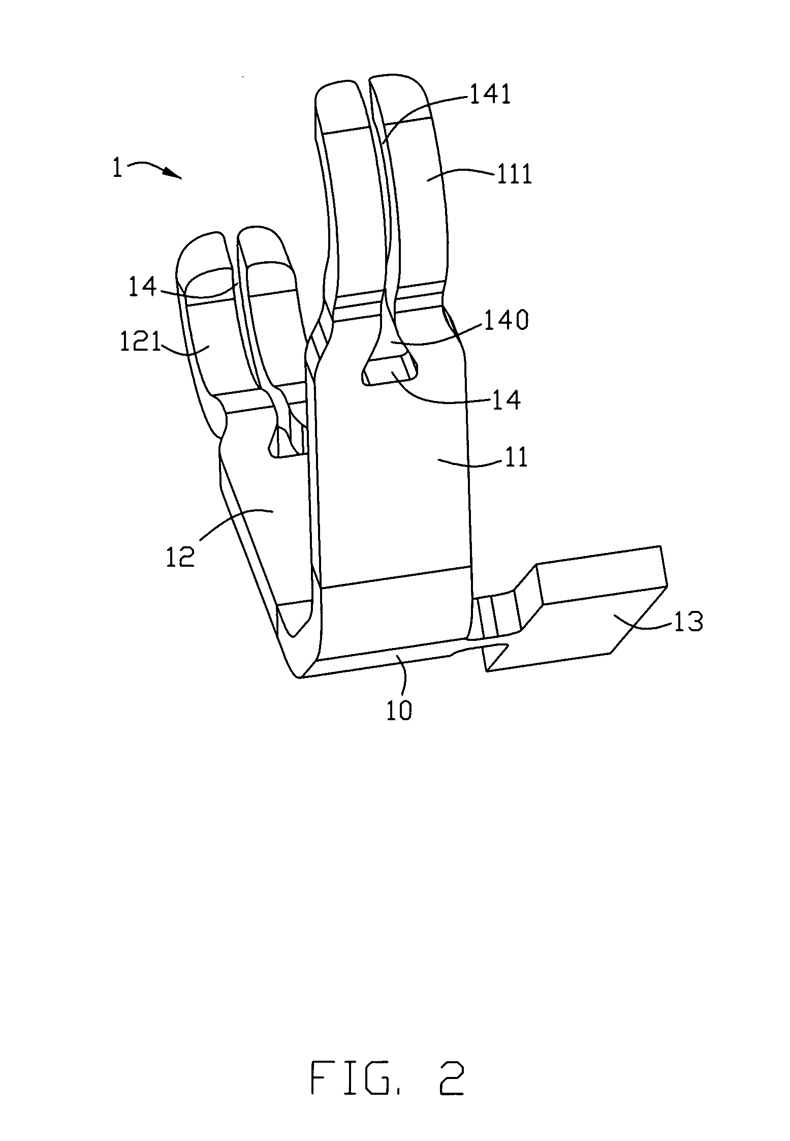 Terminal with reduced contact tip