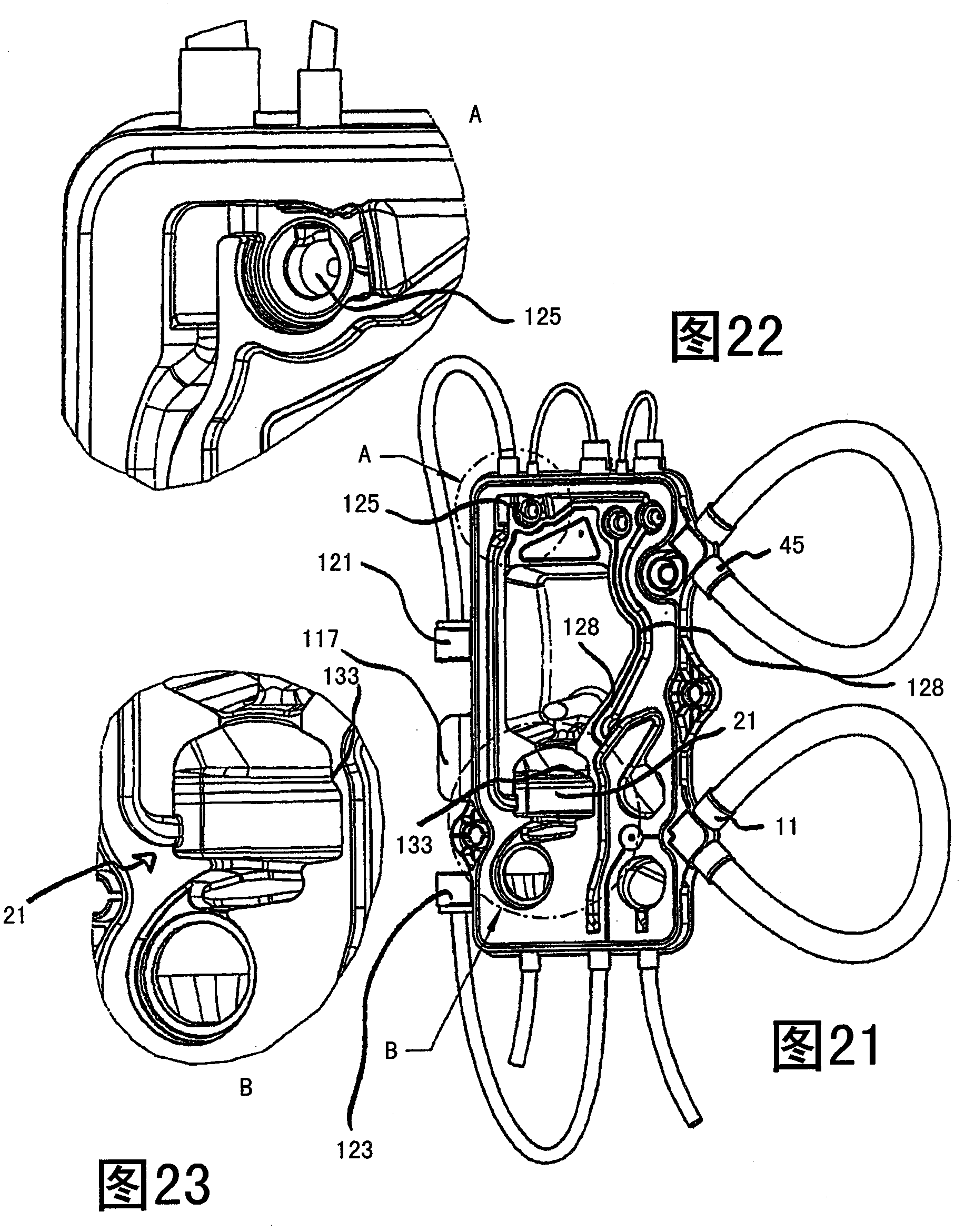 External functional device, blood treatment apparatus for accommodating such an external functional device, and methods