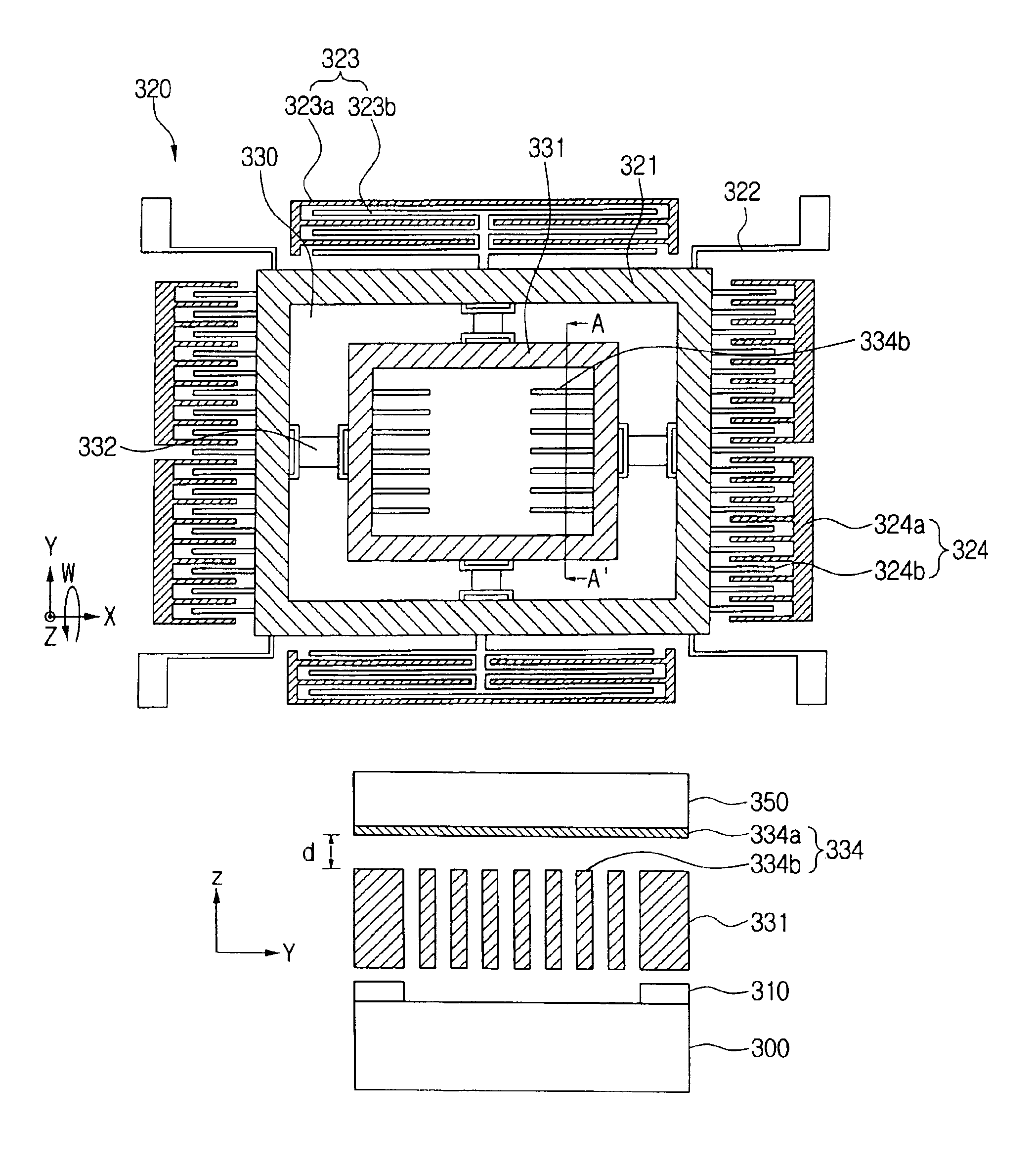 Vertical MEMS gyroscope by horizontal driving