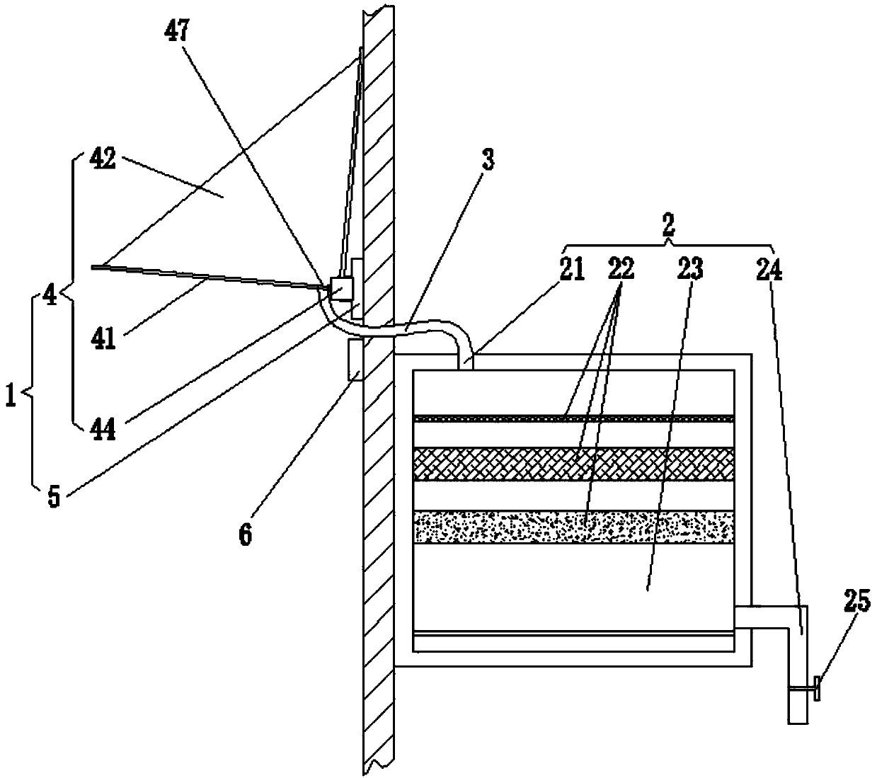 Domestic rainwater collection and treatment device