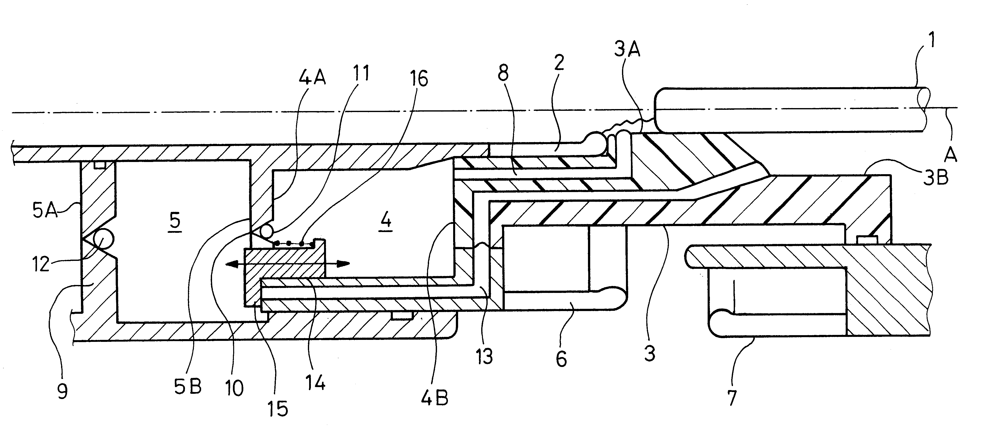 Circuit-breaker including a channel for emptying the piston-driven compression chamber