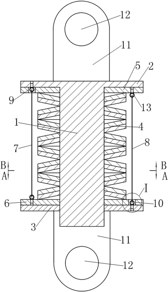 Disc spring damper with presettable early-period rigidity