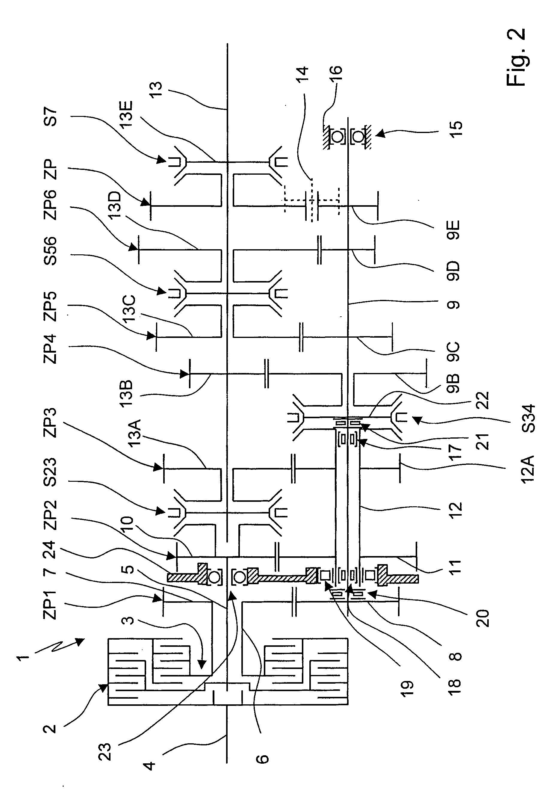 Multistep transmission of a layshaft type