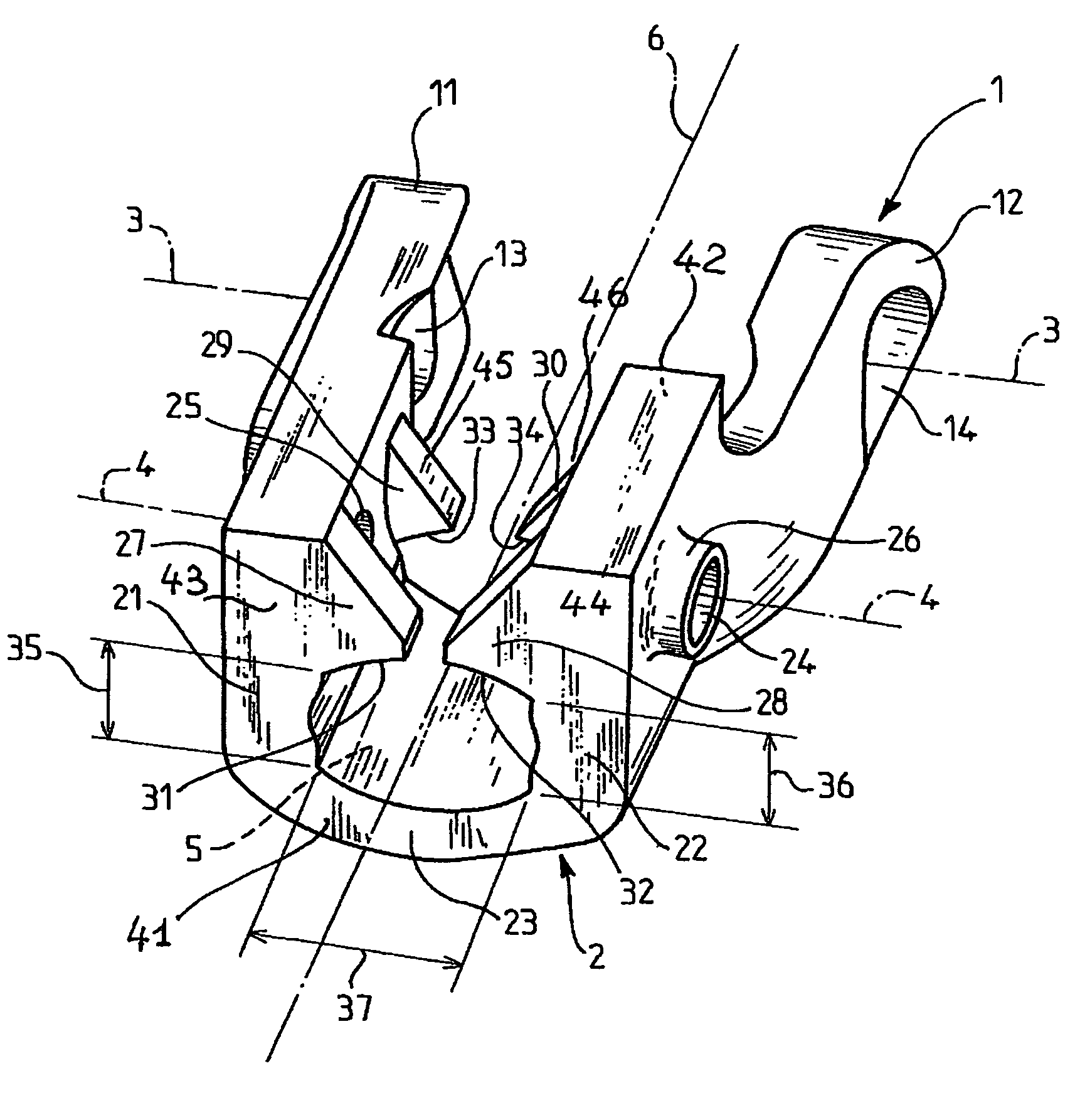 Stamped cardan joint yoke member for an automotive vehicle steering column