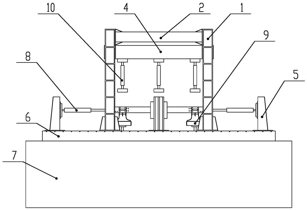 A medium and low speed maglev vehicle suspension frame strength test bench