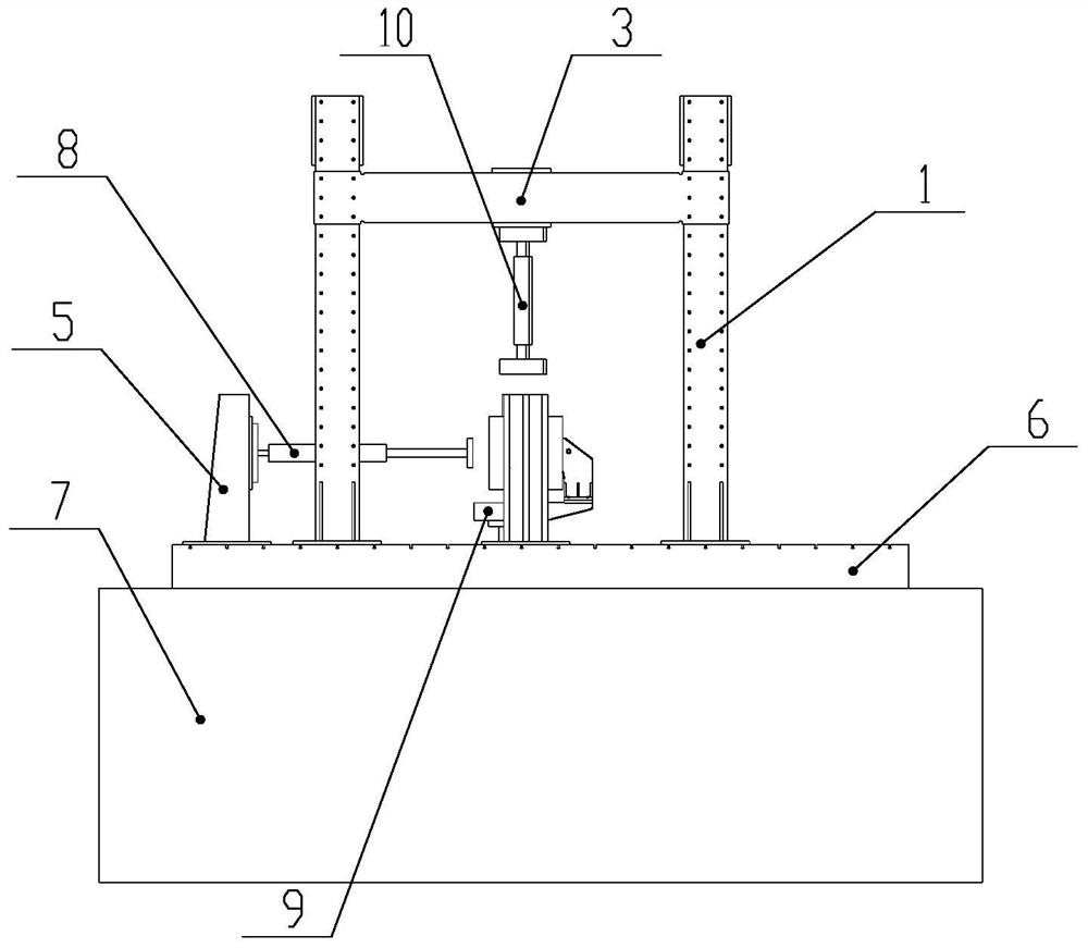 A medium and low speed maglev vehicle suspension frame strength test bench