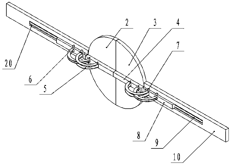 Unmanned aerial vehicle landing gear stored on automobile logo position of automobile