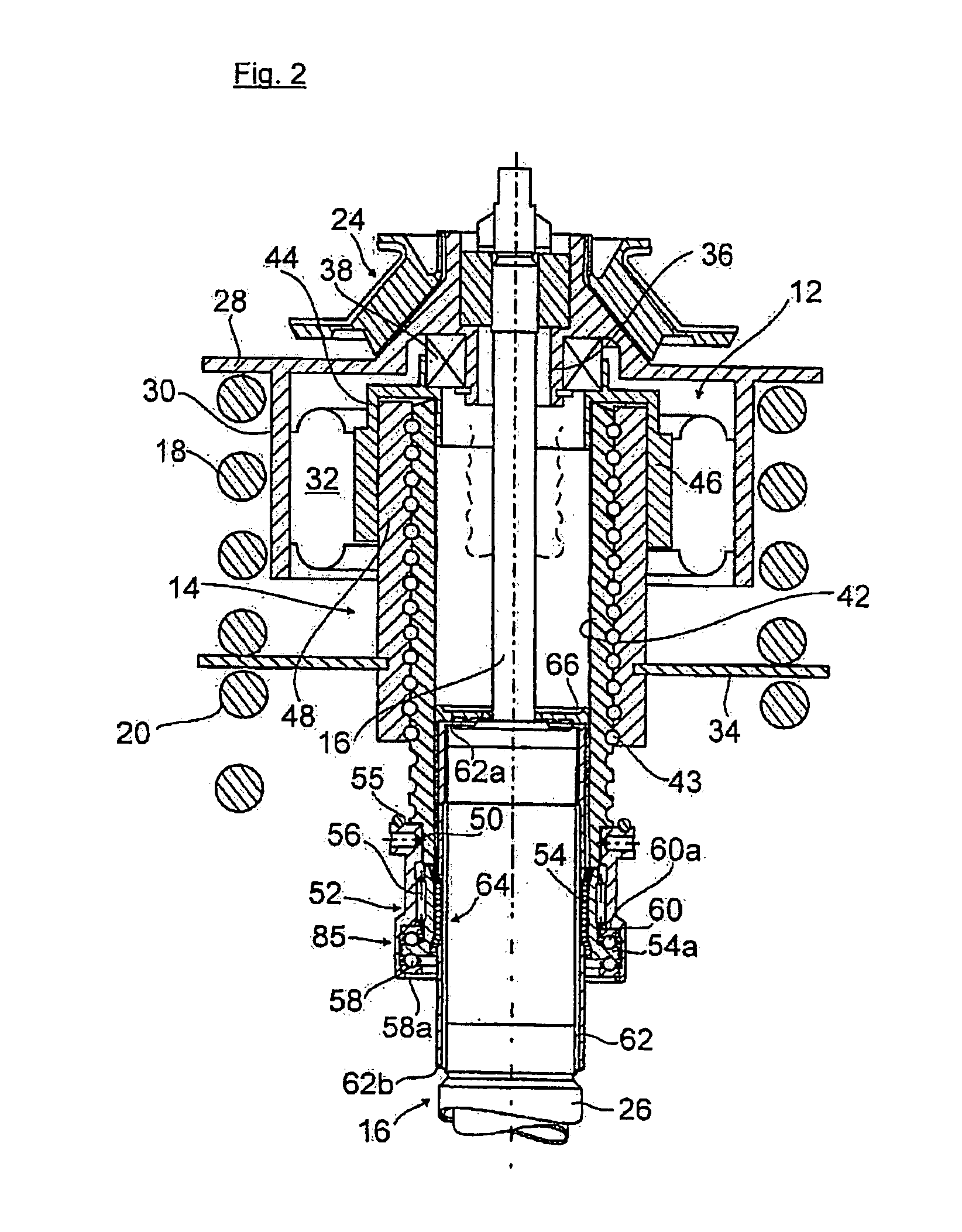 Strut for a wheel suspension of motor vehicles