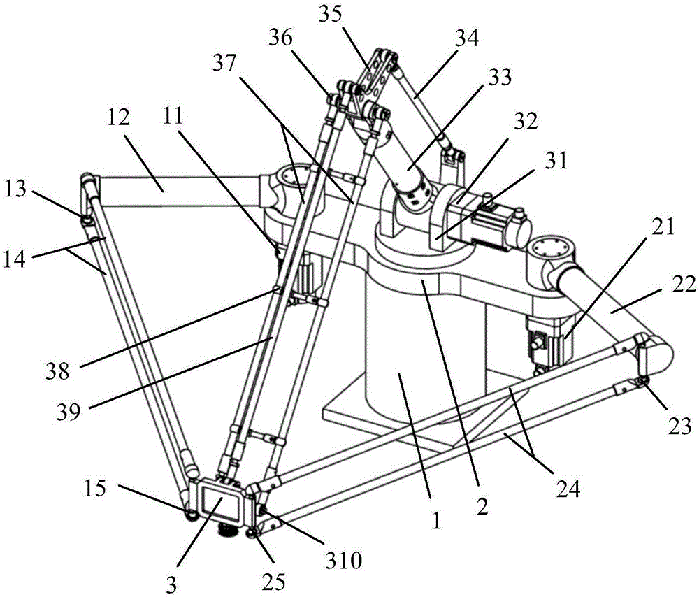 Multi-coordinate high-speed parallel robot mechanism