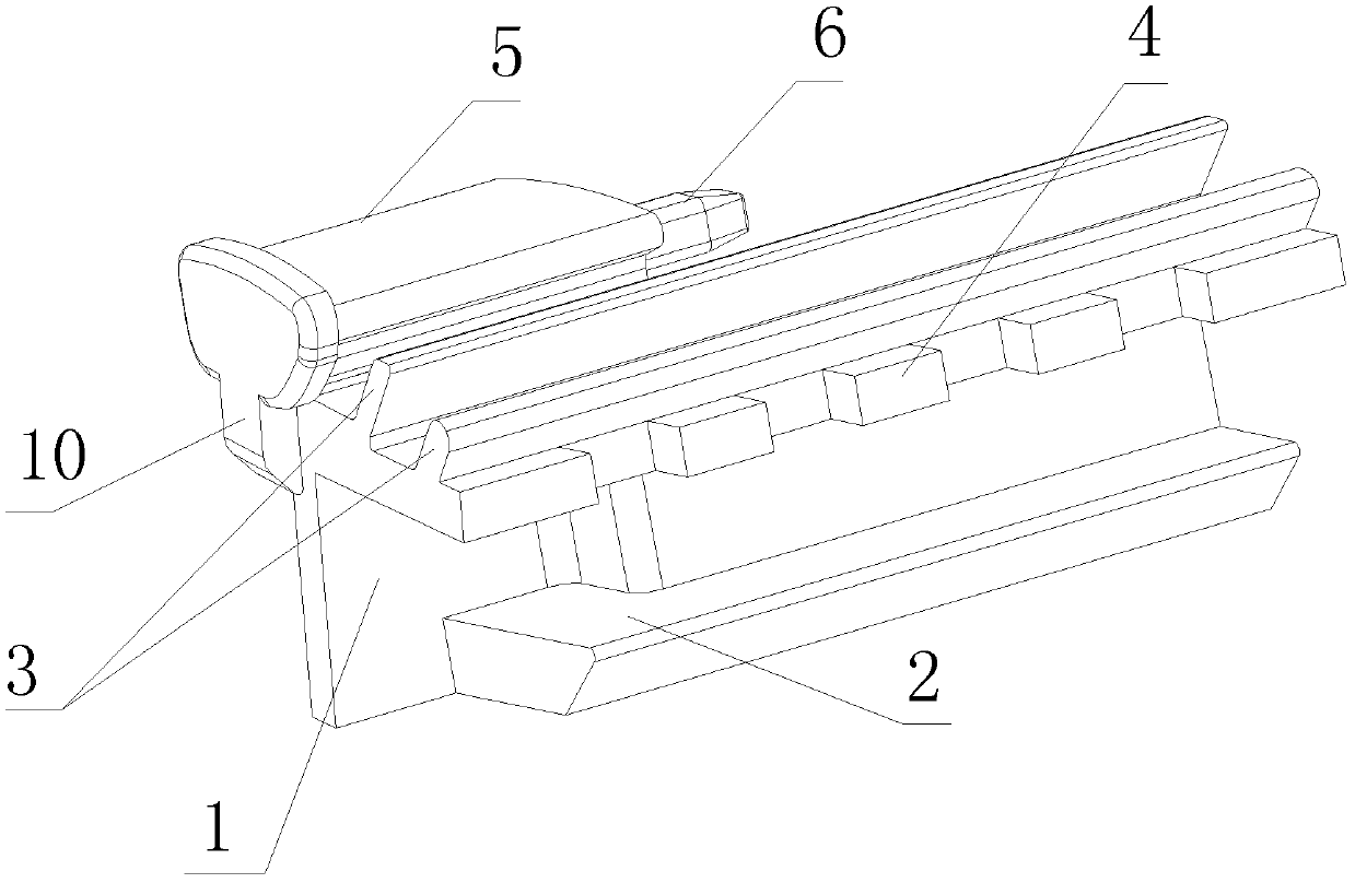 Brightness decoration strip and special fastener of guide slot sealing strip