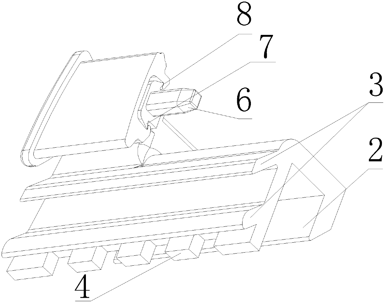 Brightness decoration strip and special fastener of guide slot sealing strip