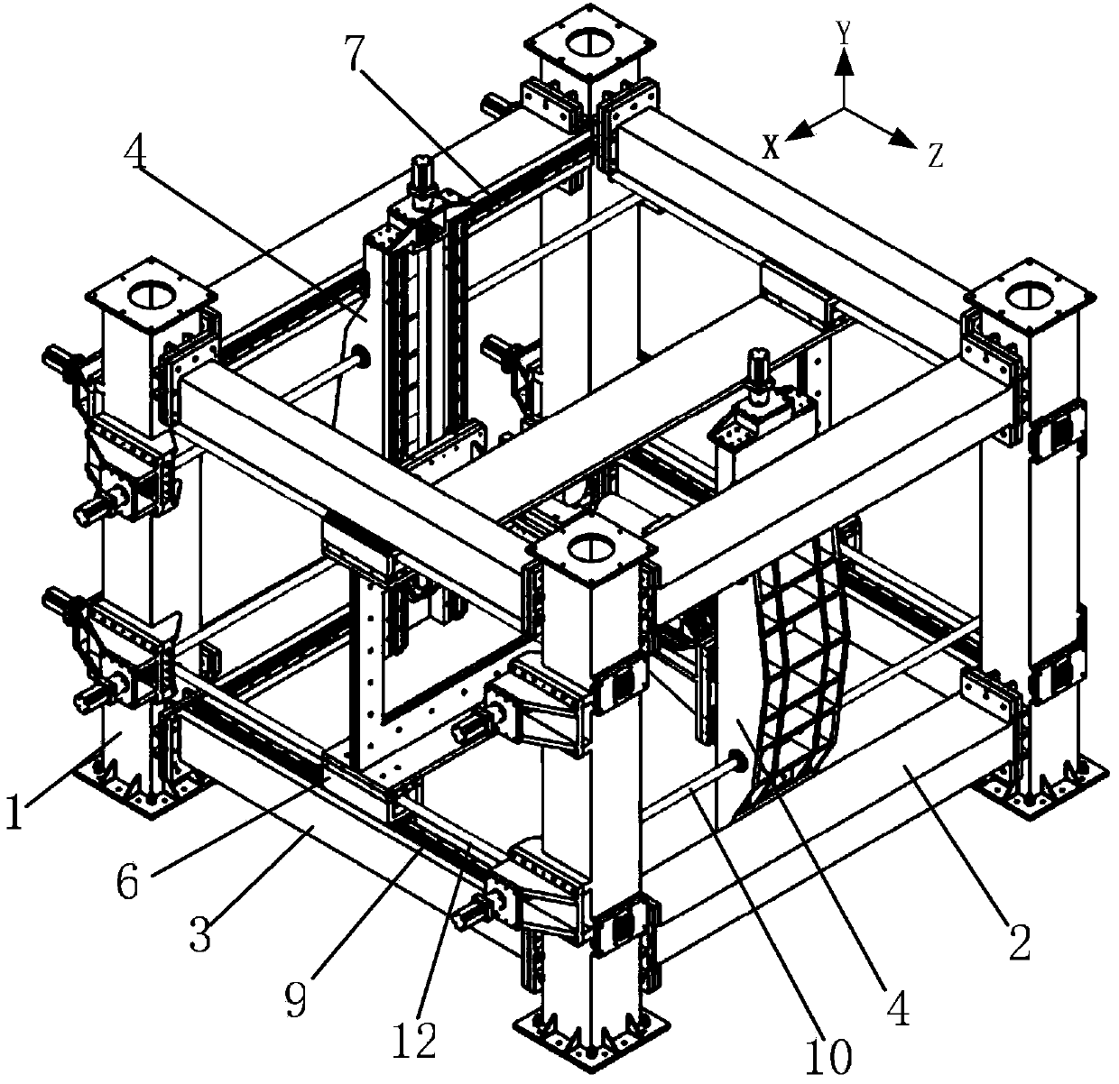 Plate double-side pressing mould-less incremental forming device