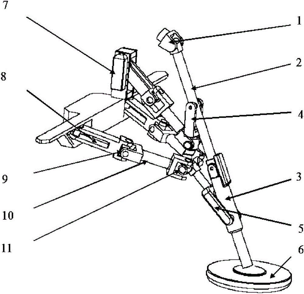 Leg configuration for rotatably driven three-dimensional walking robot