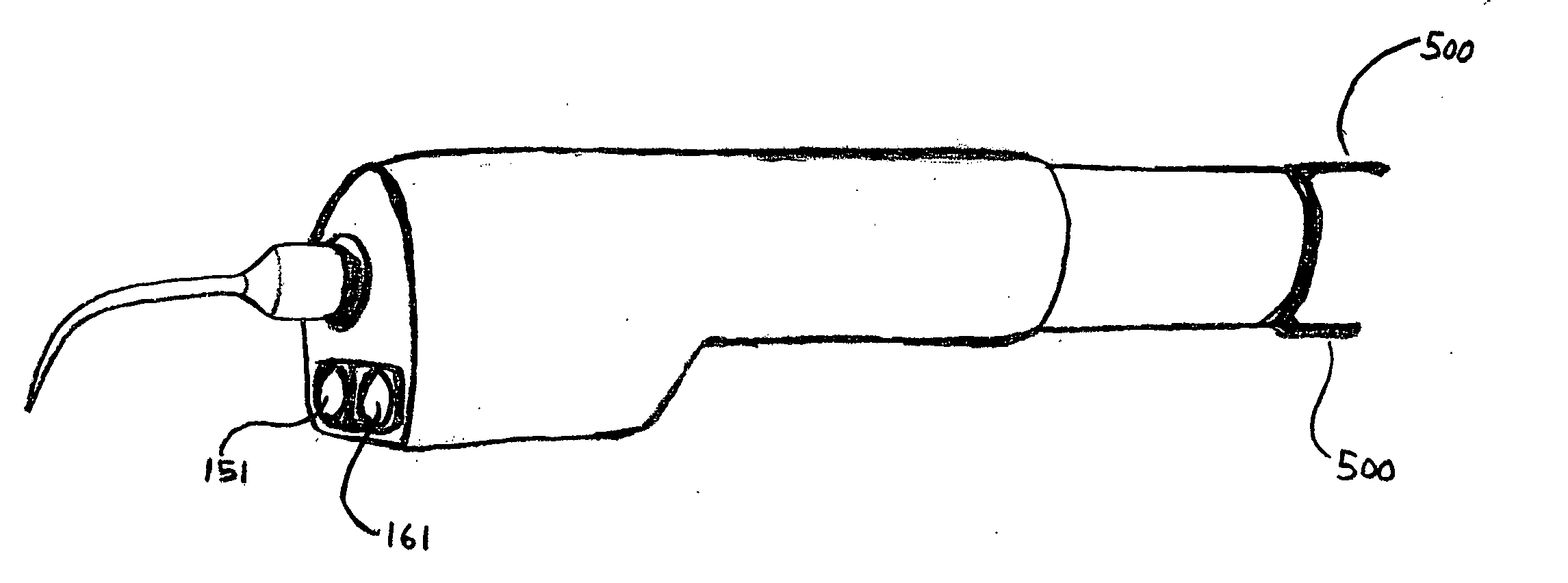 Ultrasonic dental tool having a light source