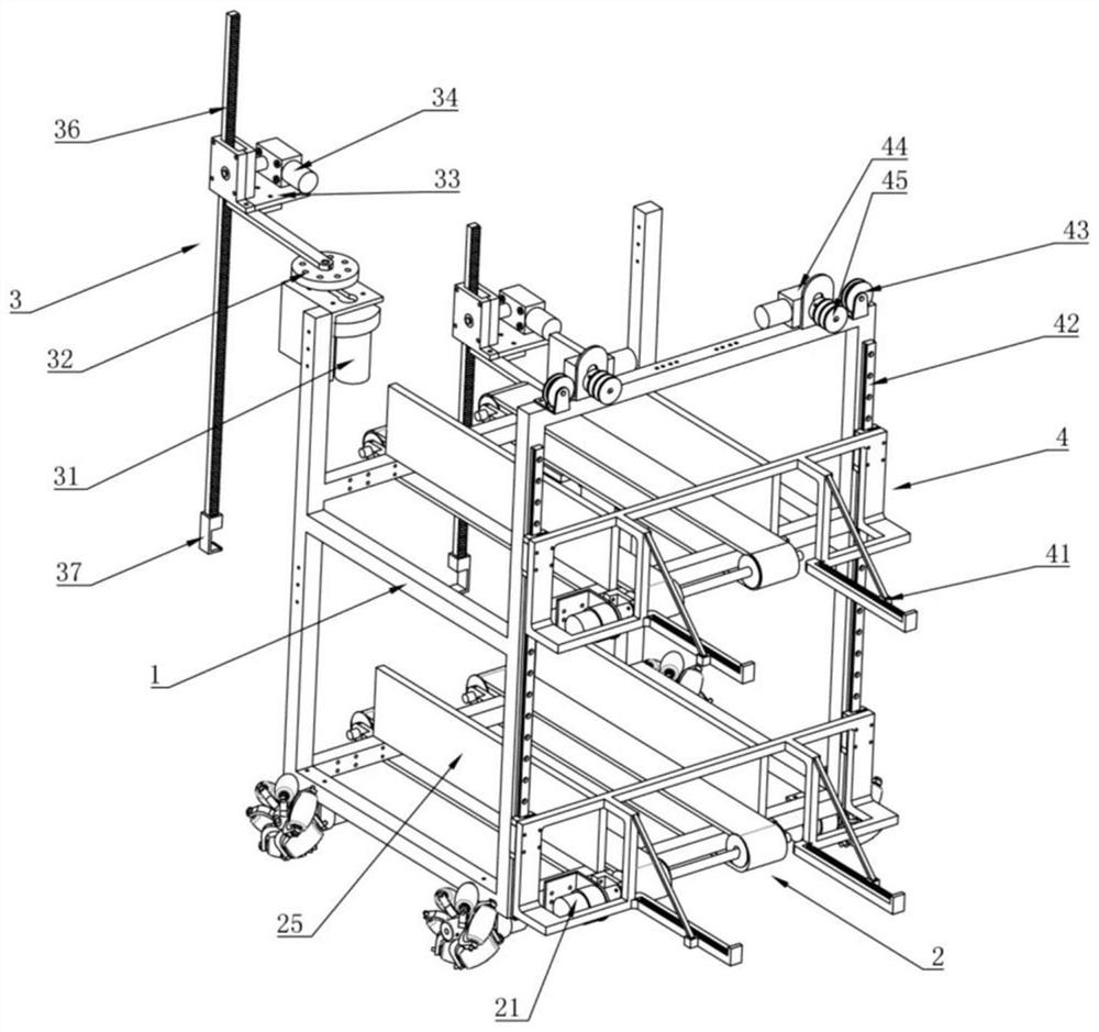 Omni-directional mobile hoisting and unloading two-way storage and transportation vehicle