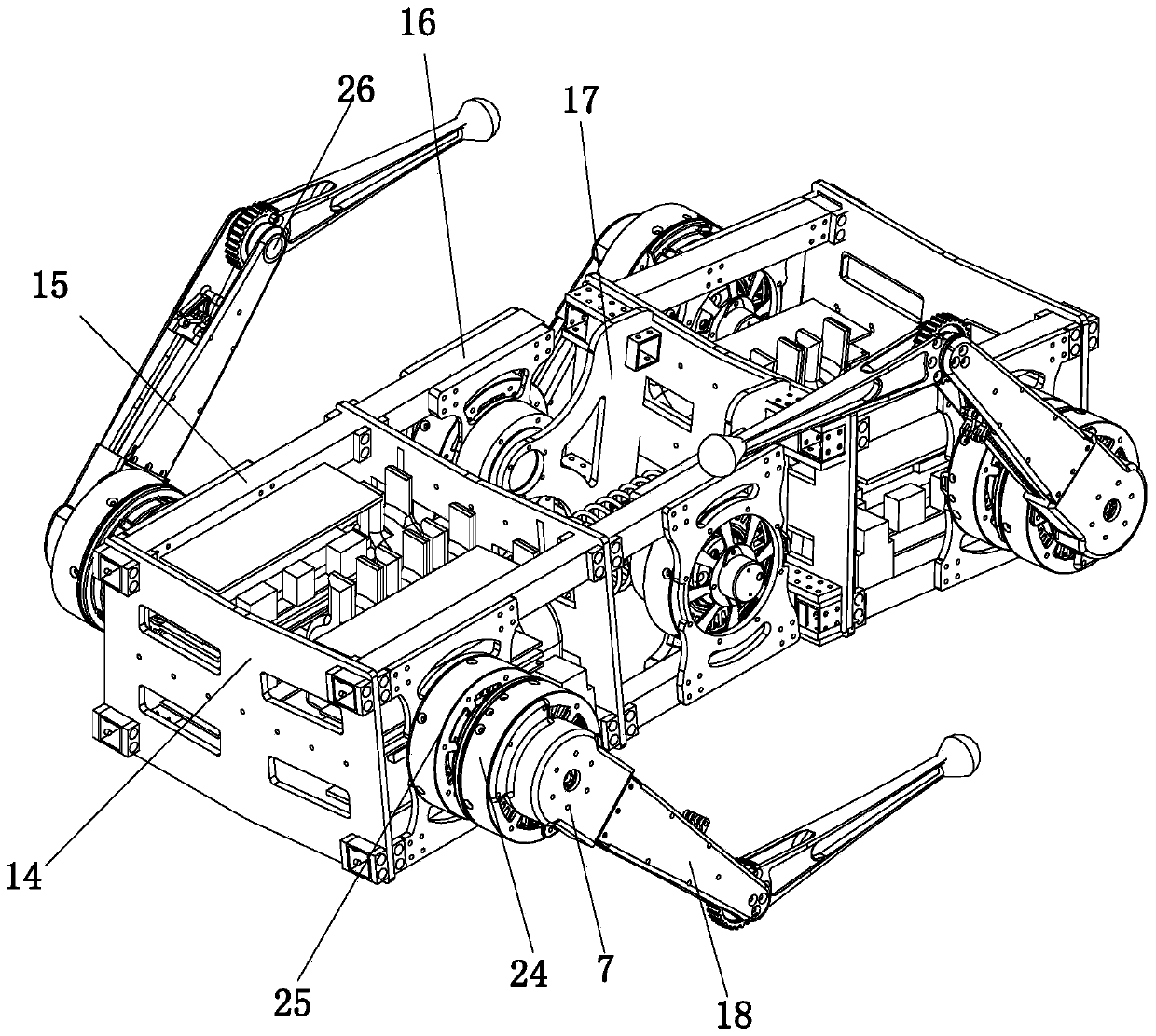 Four-foot bionic robot with flexible spine