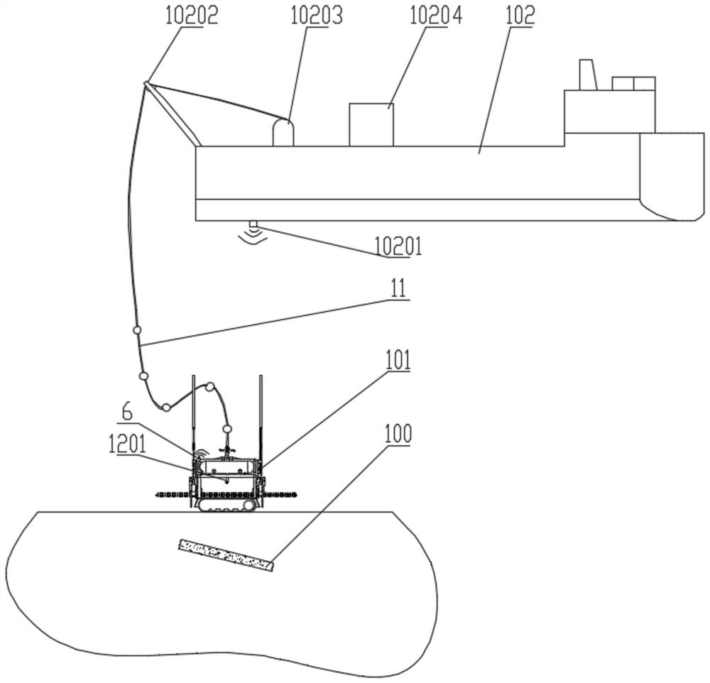 Underwater mud fully-buried object salvage equipment and operation method